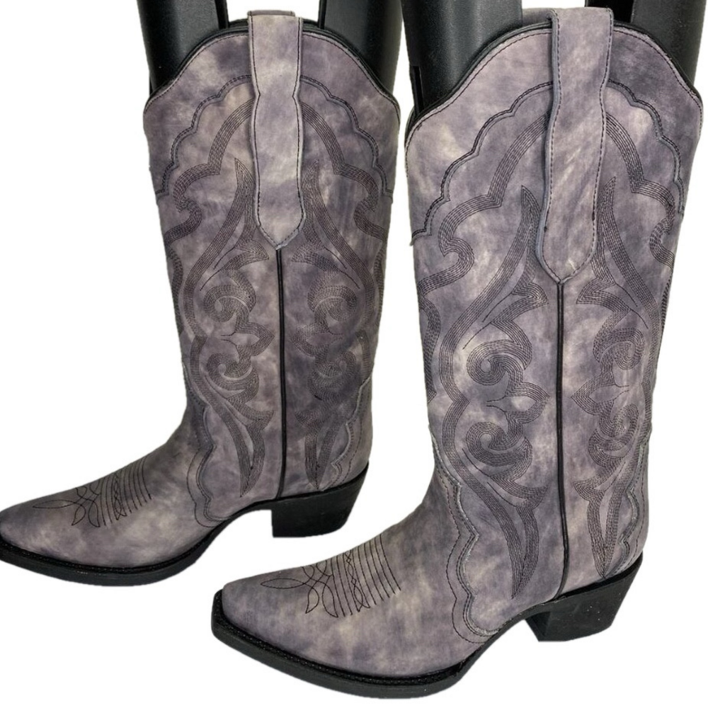 NEW JB DILLON Women's Cowgirl Boots – Faded Purple – Size 7 – Snip Toe –